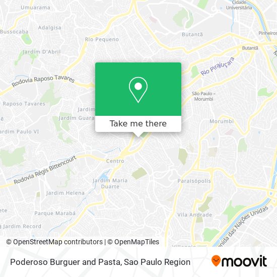 Poderoso Burguer and Pasta map