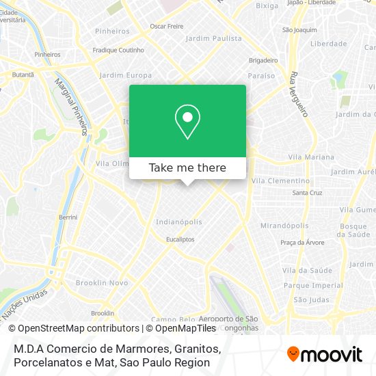 Mapa M.D.A Comercio de Marmores, Granitos, Porcelanatos e Mat