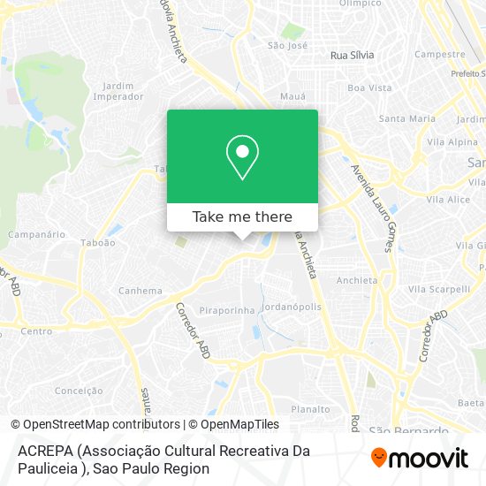 Mapa ACREPA (Associação Cultural Recreativa Da Pauliceia )