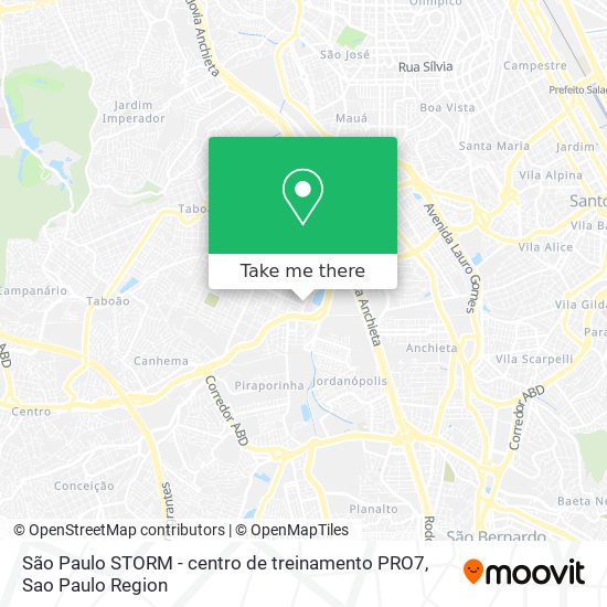 São Paulo STORM - centro de treinamento PRO7 map