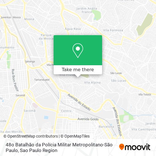 Mapa 48o Batalhão da Polícia Militar Metropolitano-São Paulo