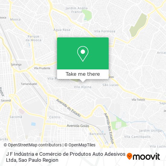 J F Indústria e Comércio de Produtos Auto Adesivos Ltda map