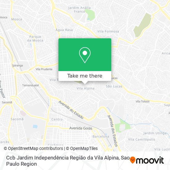 Mapa Ccb Jardim Independência Região da Vila Alpina