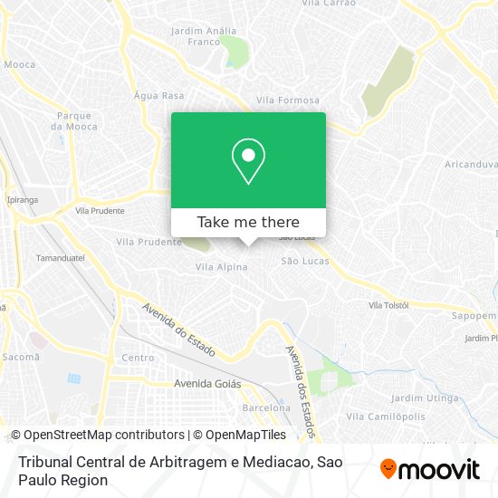 Tribunal Central de Arbitragem e Mediacao map