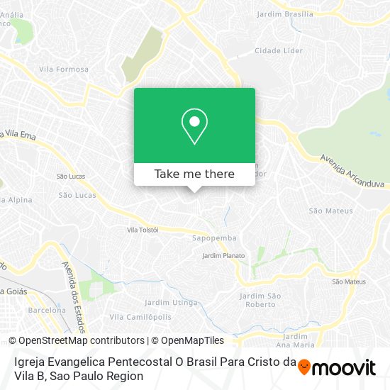 Mapa Igreja Evangelica Pentecostal O Brasil Para Cristo da Vila B