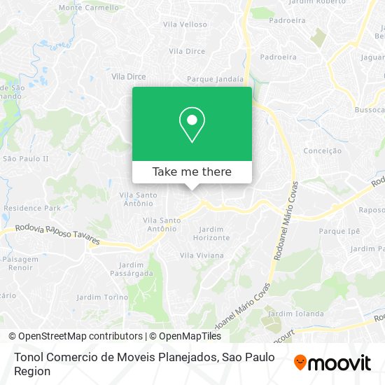 Mapa Tonol Comercio de Moveis Planejados