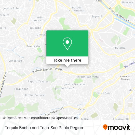 Tequila Banho and Tosa map