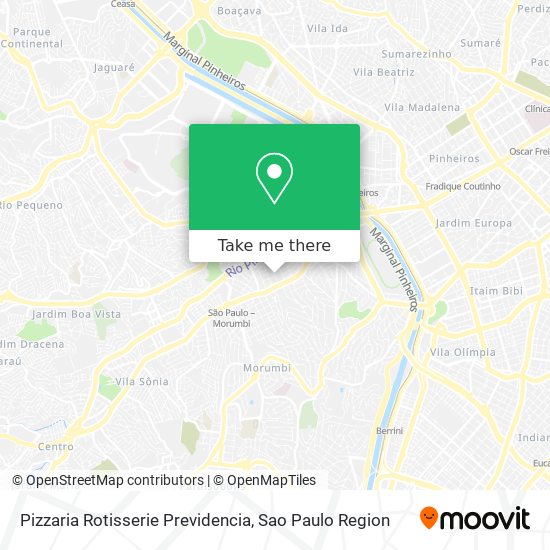 Mapa Pizzaria Rotisserie Previdencia