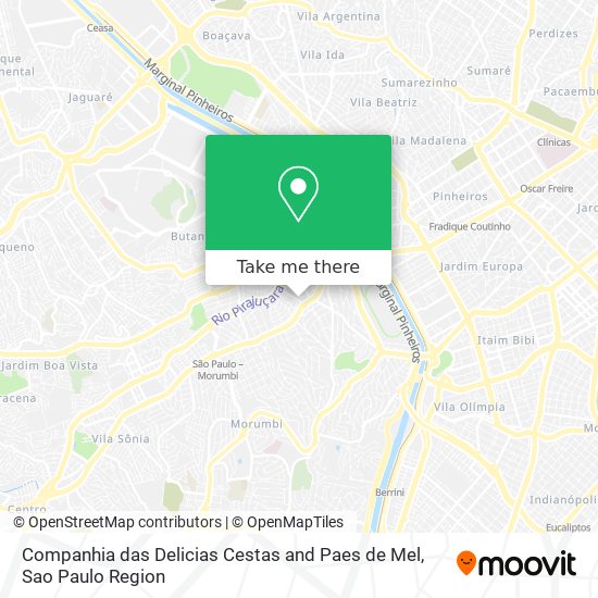 Companhia das Delicias Cestas and Paes de Mel map