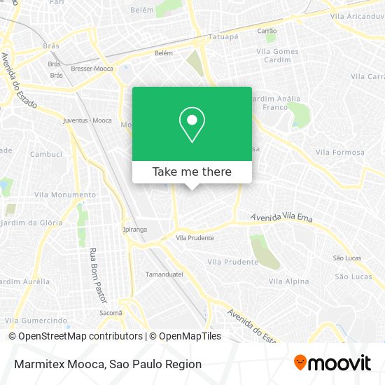 Marmitex Mooca map