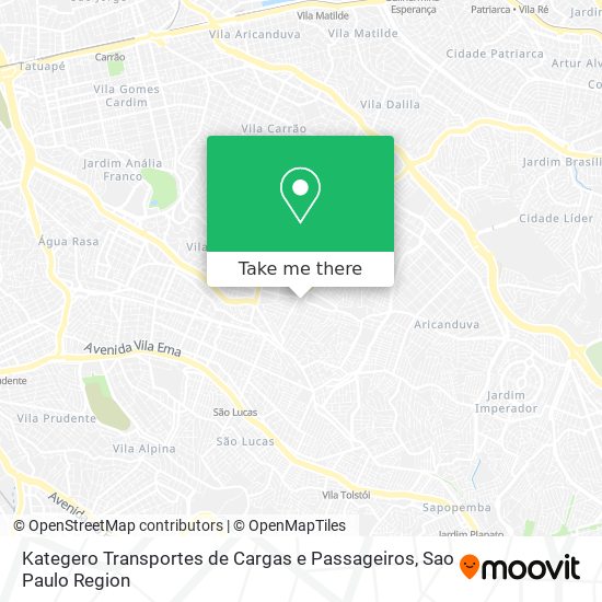 Mapa Kategero Transportes de Cargas e Passageiros