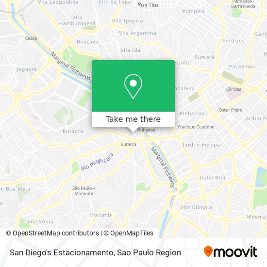 Mapa San Diego's Estacionamento