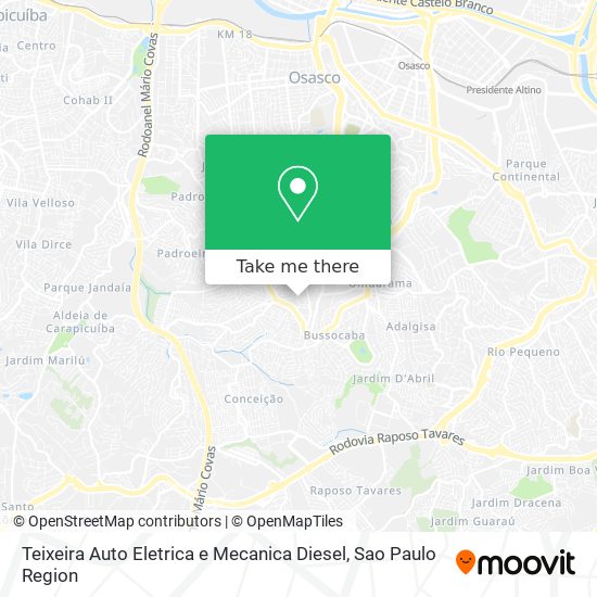 Mapa Teixeira Auto Eletrica e Mecanica Diesel