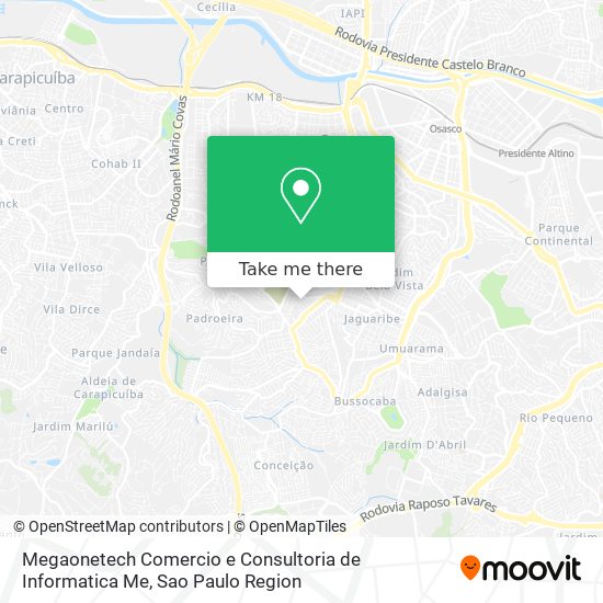 Megaonetech Comercio e Consultoria de Informatica Me map