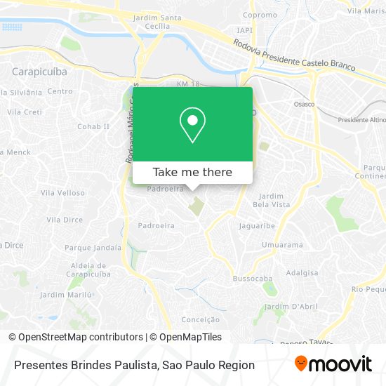 Mapa Presentes Brindes Paulista