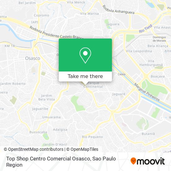 Mapa Top Shop Centro Comercial Osasco