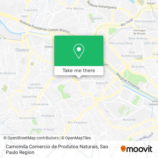 Mapa Camomila Comercio de Produtos Naturais