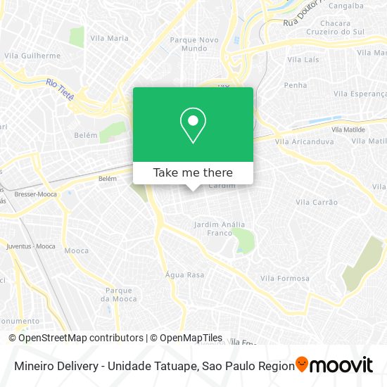 Mineiro Delivery - Unidade Tatuape map