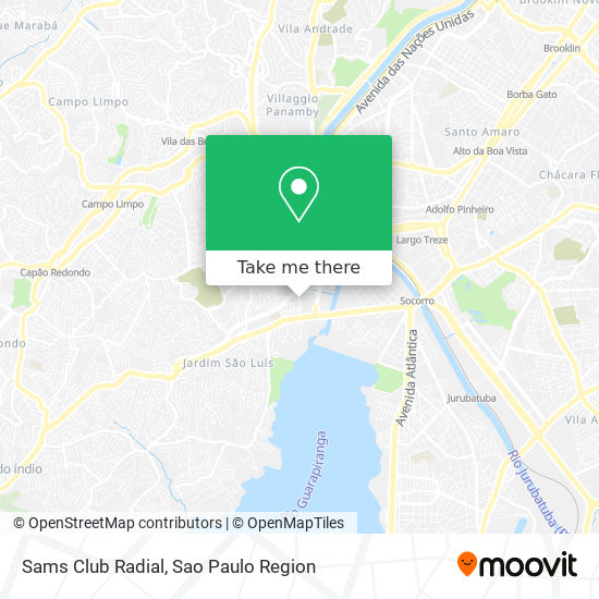 Mapa Sams Club Radial