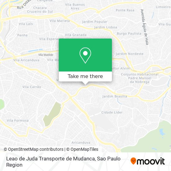 Leao de Juda Transporte de Mudanca map