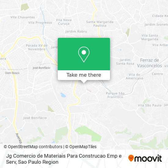 Jg Comercio de Materiais Para Construcao Emp e Serv map