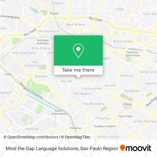 Mapa Mind the Gap Language Solutions