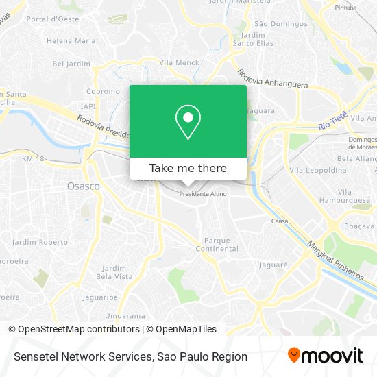 Sensetel Network Services map