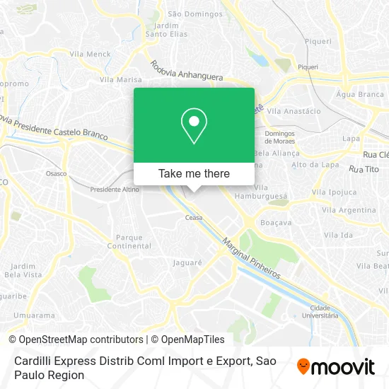 Cardilli Express Distrib Coml Import e Export map