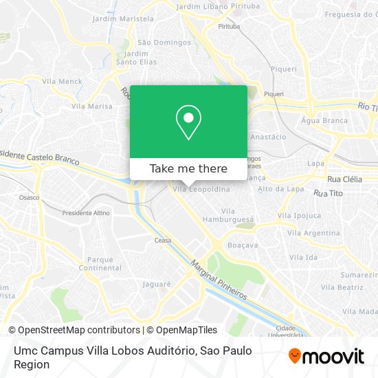 Umc Campus Villa Lobos Auditório map
