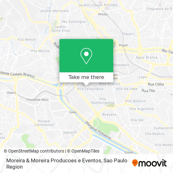 Mapa Moreira & Moreira Producoes e Eventos