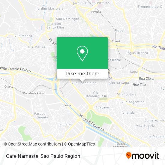 Mapa Cafe Namaste