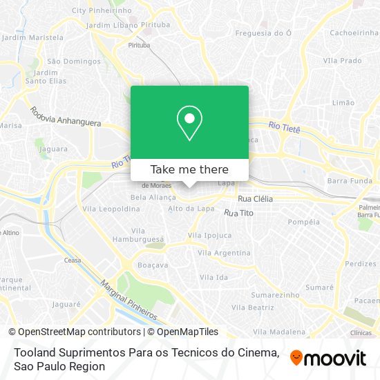 Mapa Tooland Suprimentos Para os Tecnicos do Cinema