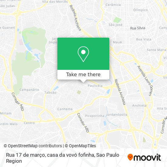 Rua 17 de março, casa da vovó fofinha map