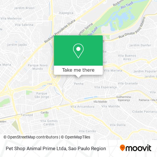 Mapa Pet Shop Animal Prime Ltda