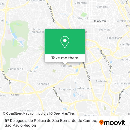 5ª Delegacia de Policia de São Bernardo do Campo map