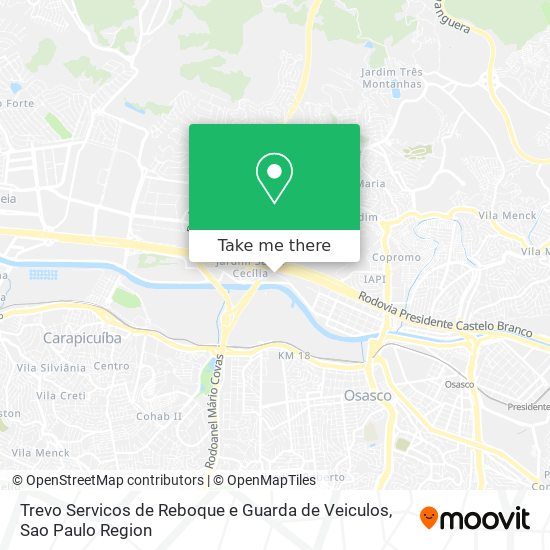 Mapa Trevo Servicos de Reboque e Guarda de Veiculos