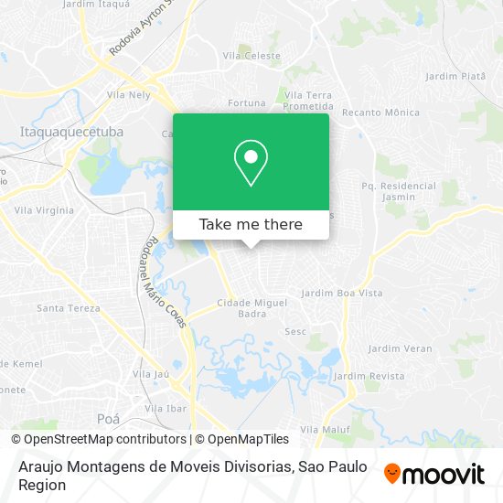 Araujo Montagens de Moveis Divisorias map