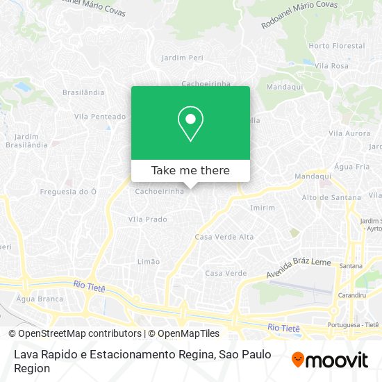 Mapa Lava Rapido e Estacionamento Regina