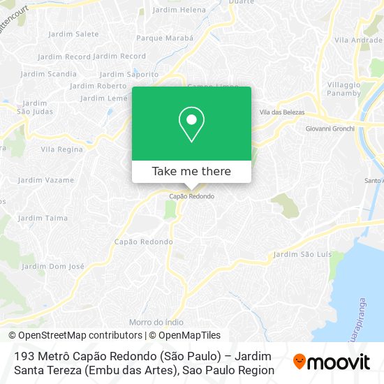 193 Metrô Capão Redondo (São Paulo) – Jardim Santa Tereza (Embu das Artes) map