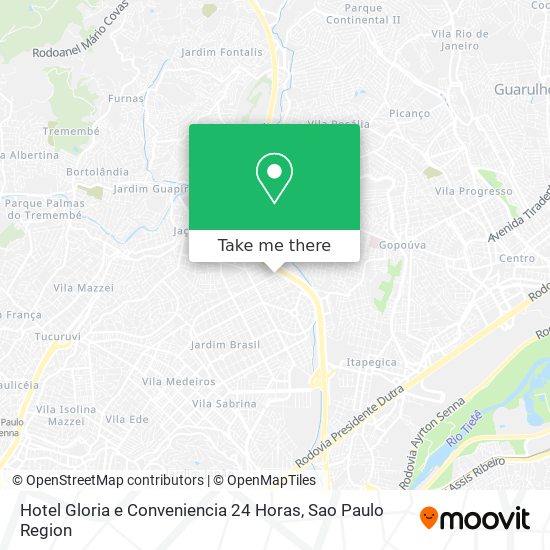 Mapa Hotel Gloria e Conveniencia 24 Horas