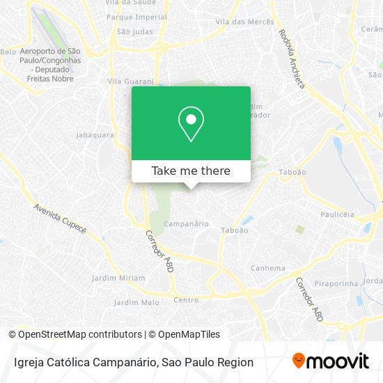 Mapa Igreja Católica Campanário