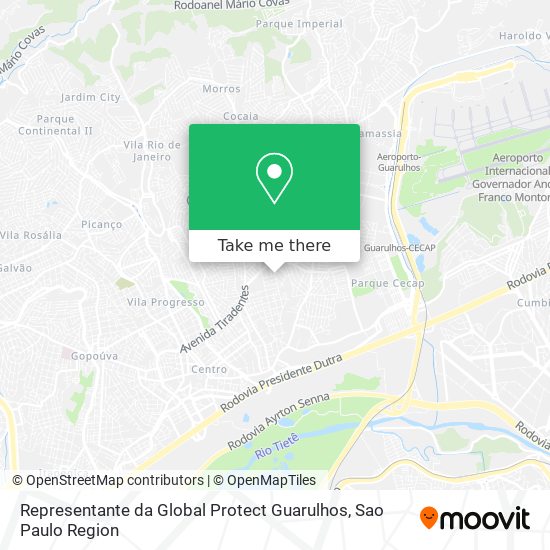 Mapa Representante da Global Protect Guarulhos