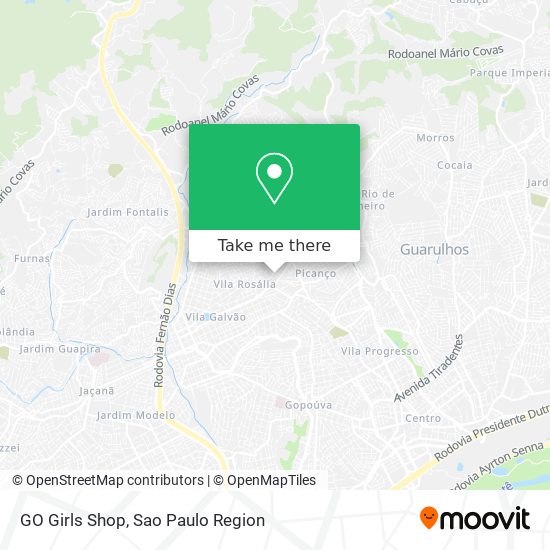 GO Girls Shop map