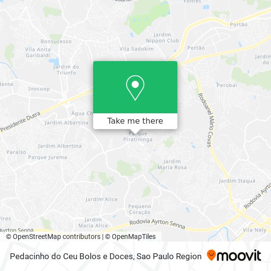 Mapa Pedacinho do Ceu Bolos e Doces