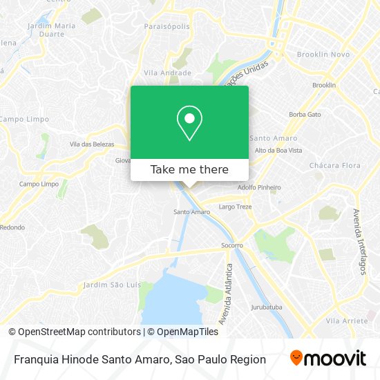 Franquia Hinode Santo Amaro map