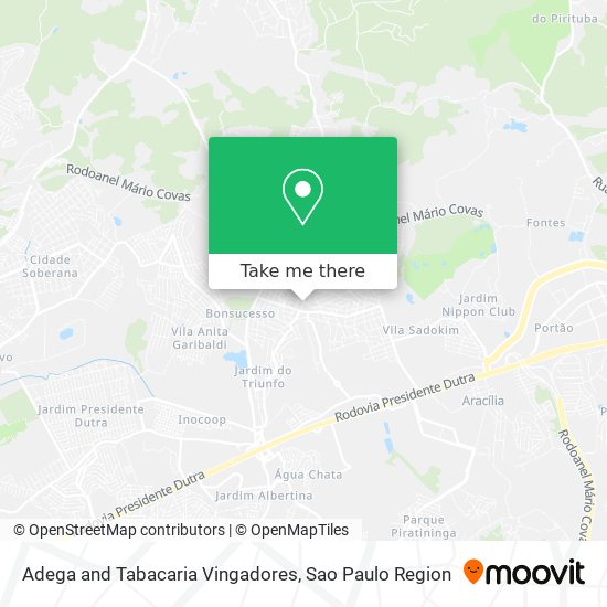 Adega and Tabacaria Vingadores map
