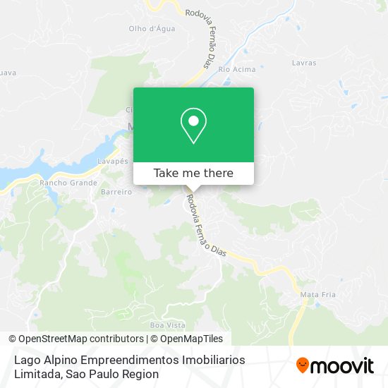 Mapa Lago Alpino Empreendimentos Imobiliarios Limitada