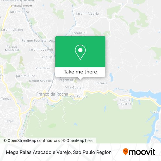 Mapa Mega Raias Atacado e Varejo