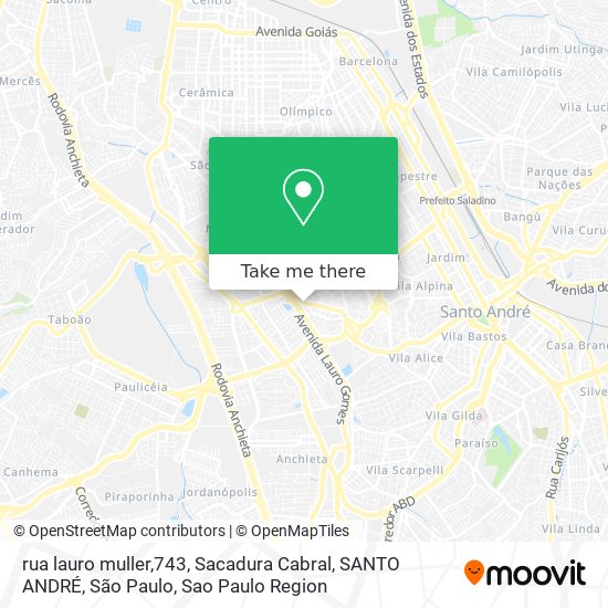 rua lauro muller,743, Sacadura Cabral, SANTO ANDRÉ, São Paulo map