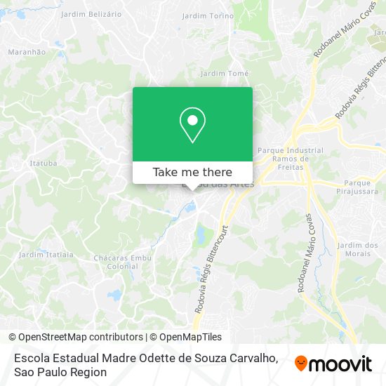 Mapa Escola Estadual Madre Odette de Souza Carvalho